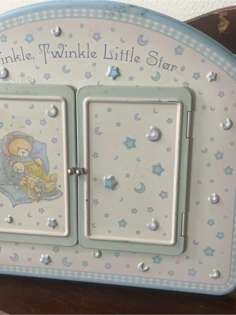 Vintage Twinkle Twinkle Little Star Blue Nursery picture frame Eden toys rare - Picture 3 of 14